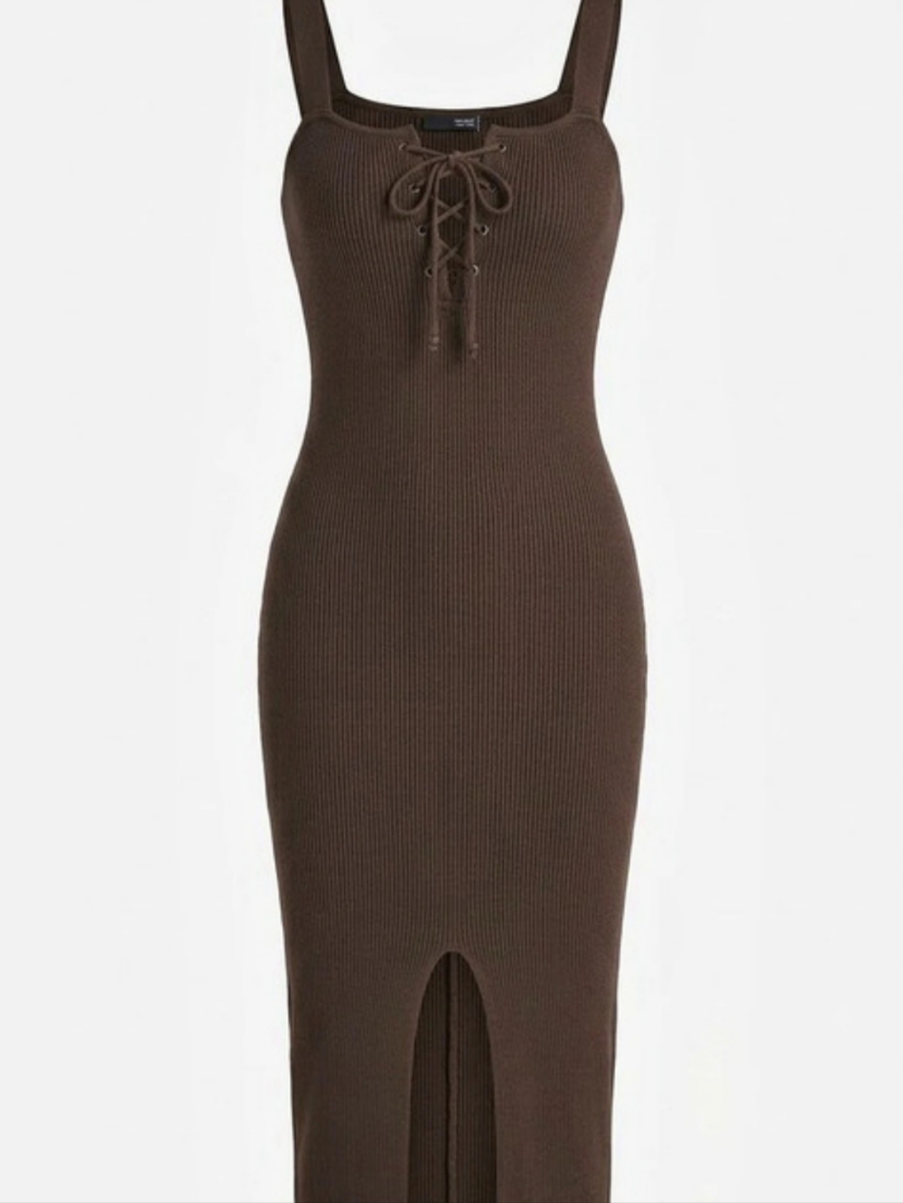 Elders Brown Lace-Up Midi Dress Size Small Like New
